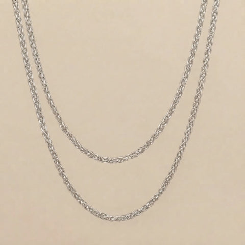 WOVEN CHAIN NECKLACE IN SILVER