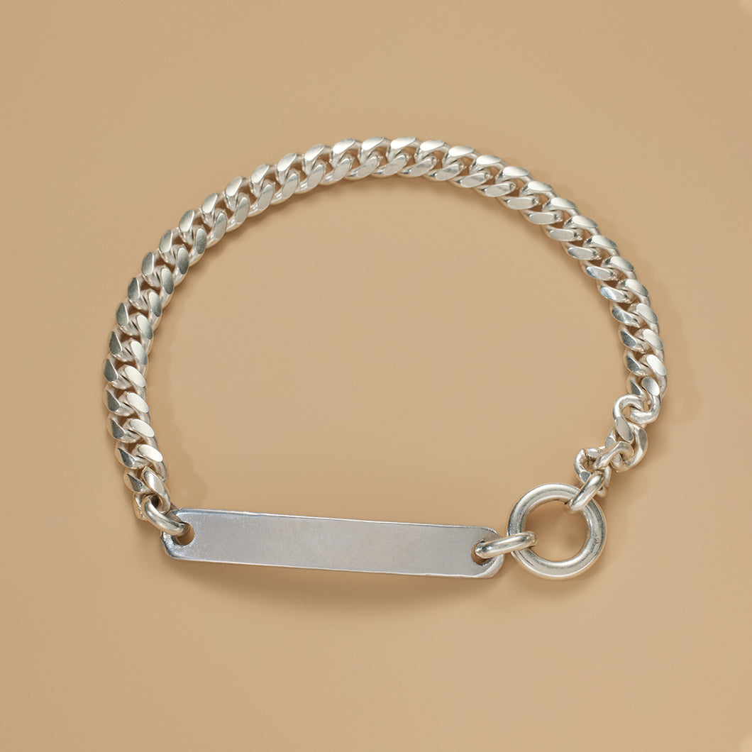 ID TAG SILVER BRACELET