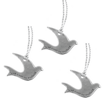 Load image into Gallery viewer, DOVE “WAR IS NOT THE ANSWER” ORNAMENT PACK OF THREE, FCNL PARTNERSHIP