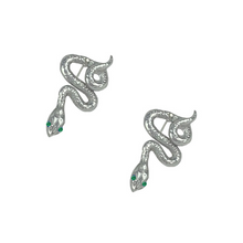 Load image into Gallery viewer, SNAKE EARRINGS, GOLD OR SILVER SAPPHIRE - BEATRIX OST COLLABORATION