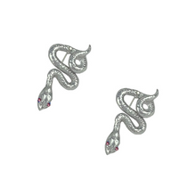 Load image into Gallery viewer, SNAKE EARRINGS, GOLD OR SILVER SAPPHIRE - BEATRIX OST COLLABORATION
