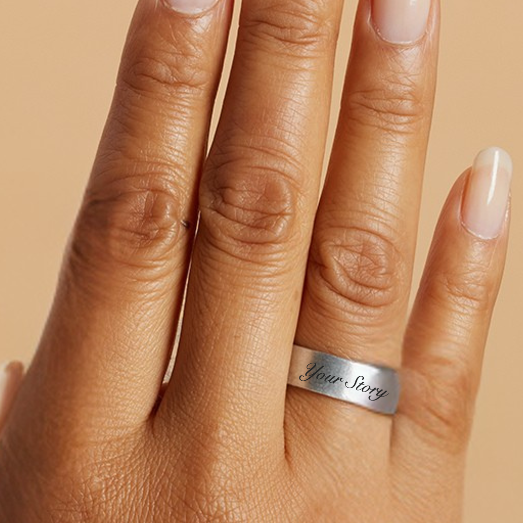 CUSTOM ENGRAVED STORY RING NEW