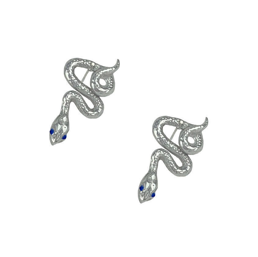 SNAKE EARRINGS, GOLD OR SILVER SAPPHIRE - BEATRIX OST COLLABORATION