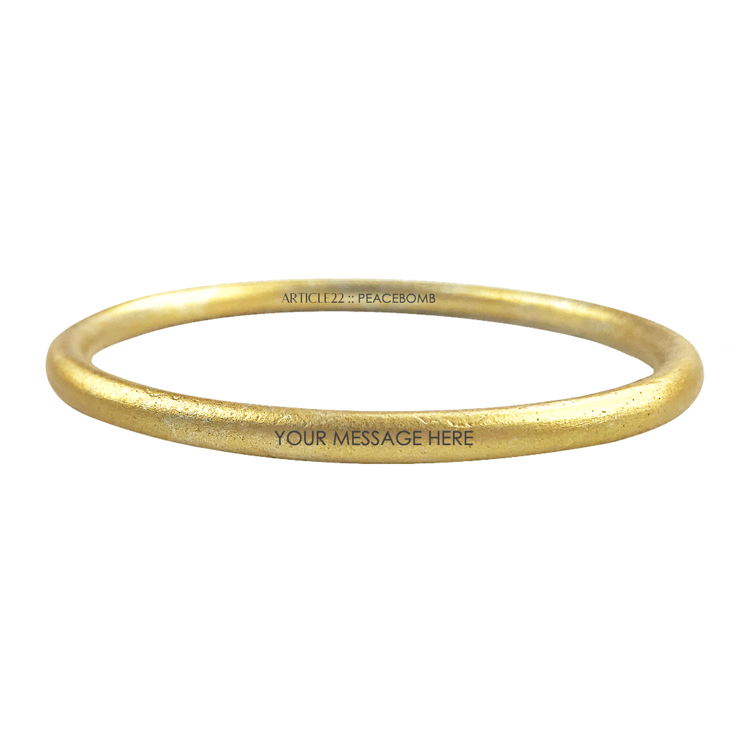 CUSTOM ENGRAVED GOLD TONE CLASSIC BANGLE - LIMITED EDITION