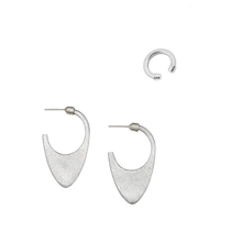 Load image into Gallery viewer, SET - LAOS DOME EARRINGS + VIRTUOUS CIRCLE EAR CUFF (SAVE $35)