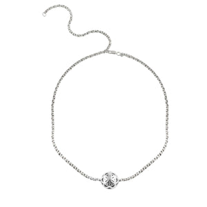 SPHERIC SEED OF LIFE CHOKER NECKLACE - SILVER