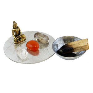 NEW MINI/TRAVEL ALTAR COASTER WITH BUDDHA AND MEDITATION STONES - PEACE IS A STATE OF BEING