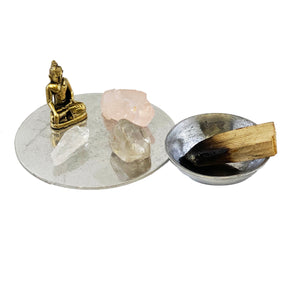 NEW MINI/TRAVEL ALTAR COASTER WITH BUDDHA AND MEDITATION STONES - PEACE IS A STATE OF BEING